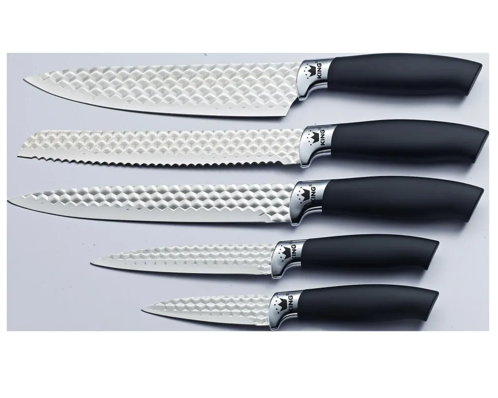 Knife block "Conic", including 5 kitchen knives, silver/black, 6-piece