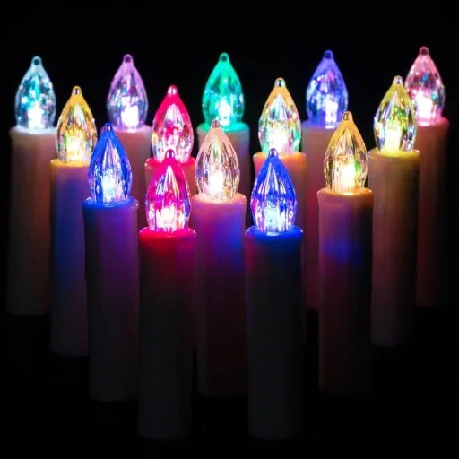 Wireless LED Christmas tree candles Multi-Colour Christmas lights 15 pieces + 5 extra for free