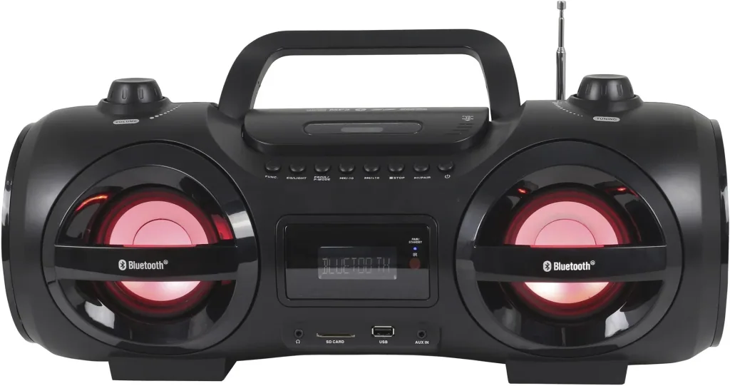 CD Player Boombox with Bluetooth, MP3/CD, USB, SD and AUX-IN, portable