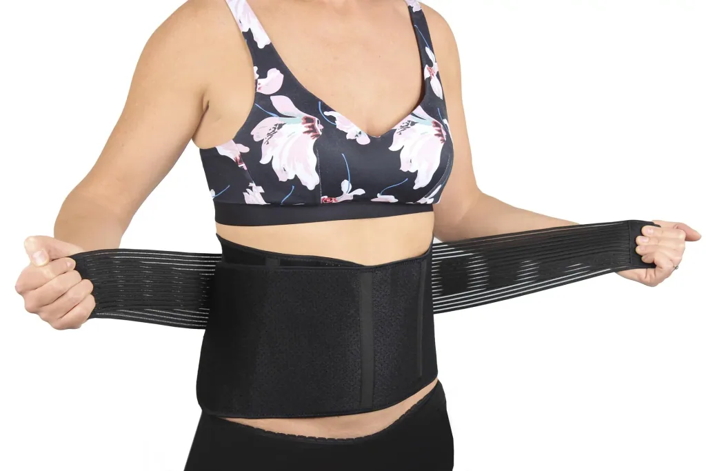 Flexitek active back brace with Velcro fastener, back support belt, one size, black