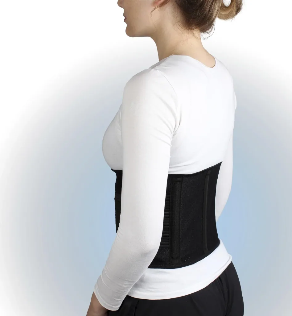Flexitek active back brace with Velcro fastener, back support belt, one size, black