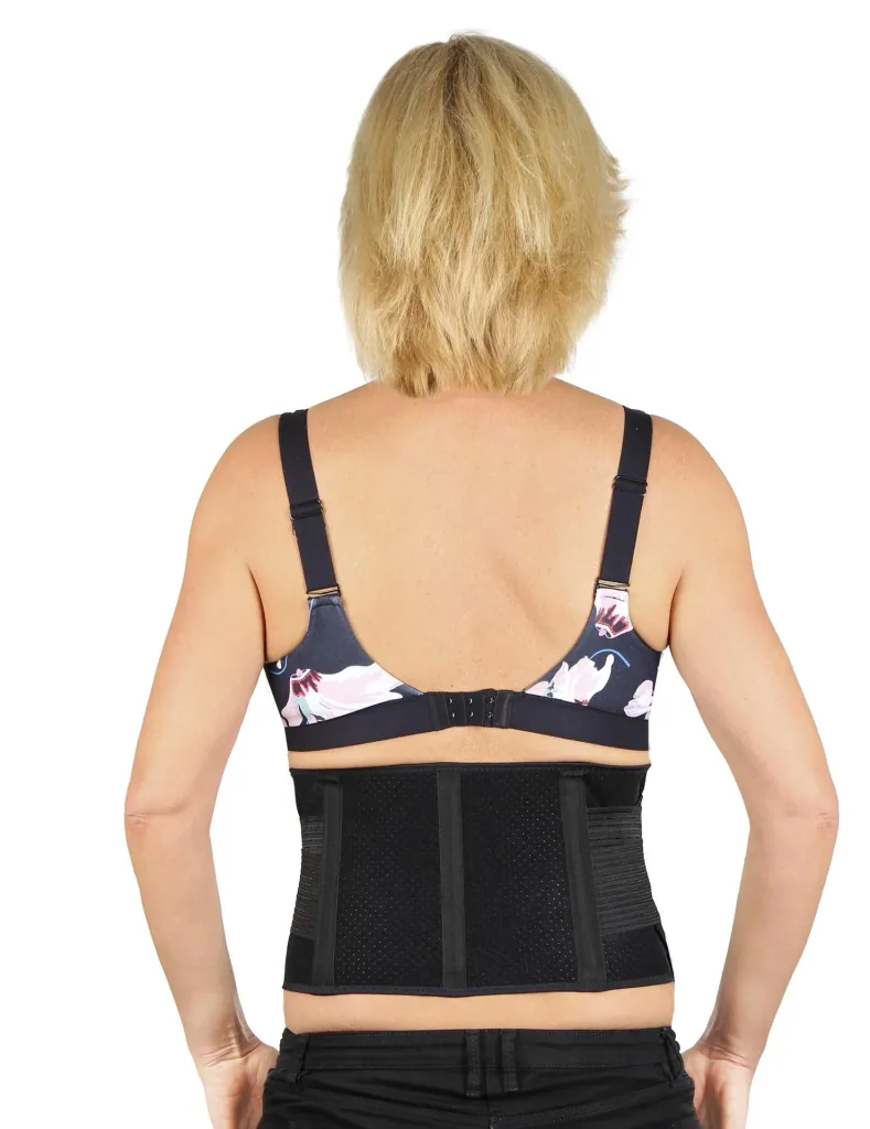 Flexitek active back brace with Velcro fastener, back support belt, one size, black