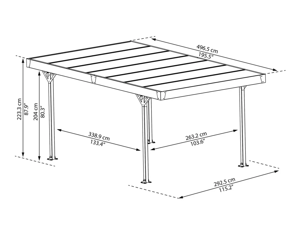 Carport Palma 5000 497x293x224 cm