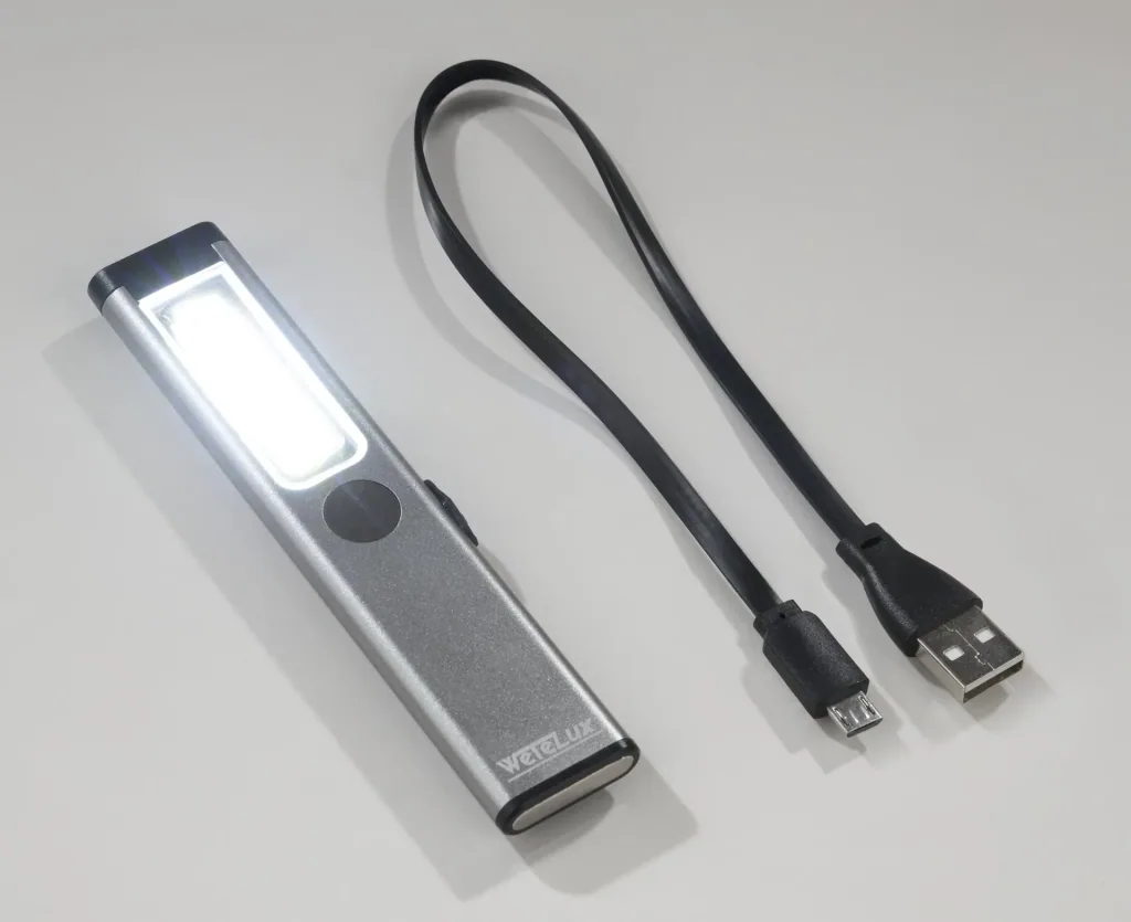 Rechargeable work light, ultra-thin, 120 lumens, dimmable, 3 light modes