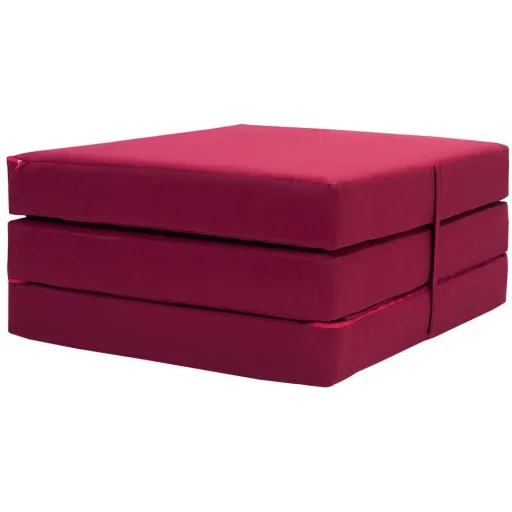 Mattress dark red 190x70x10cm foldable