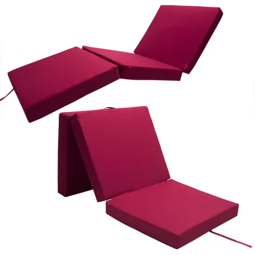 Mattress dark red 190x70x10cm foldable