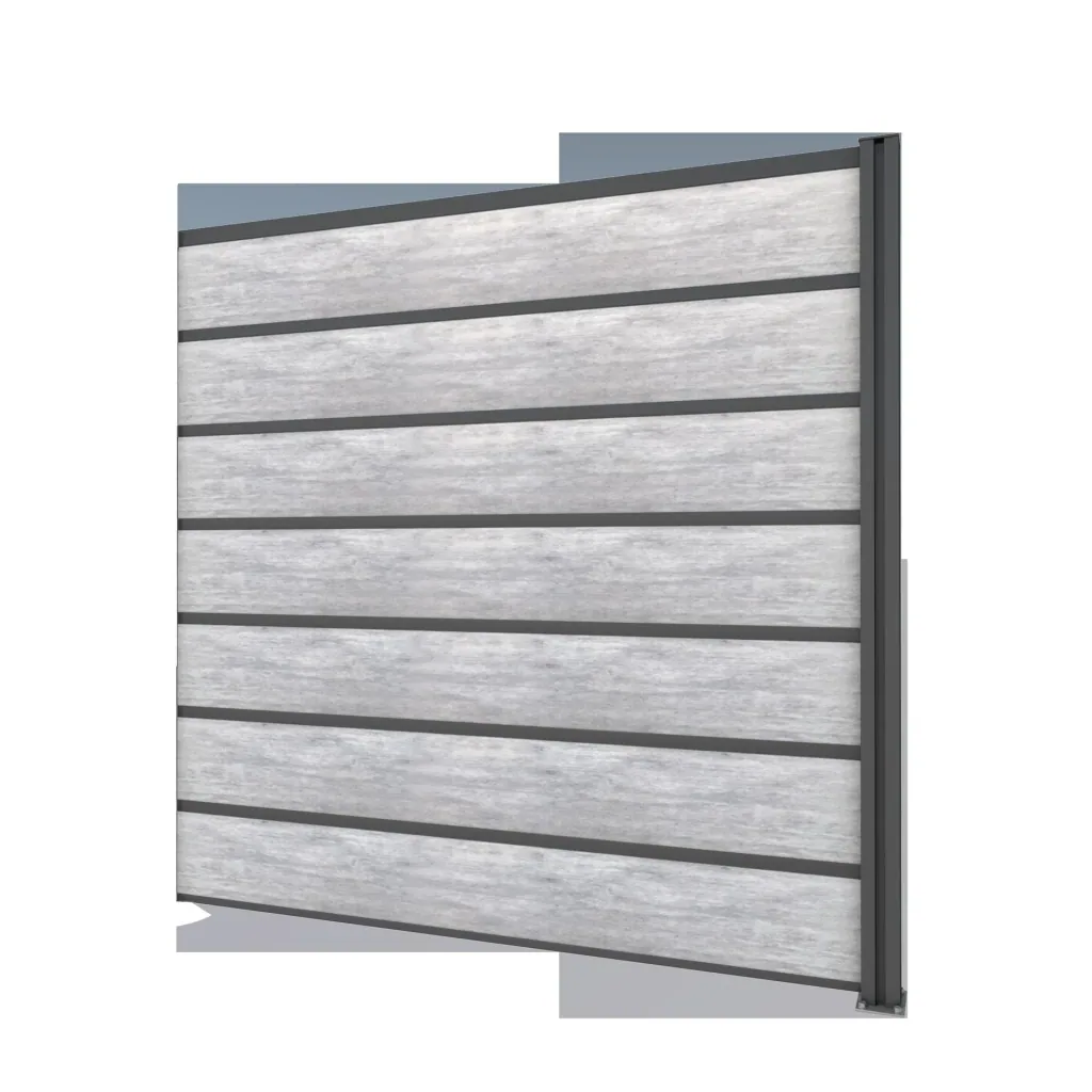 Privacy screen extension, anthracite, 1.94 x 1.86 m, laminated panels with a concrete look