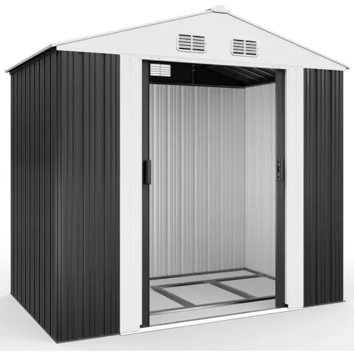 Garden shed anthracite metal 210x132x186cm