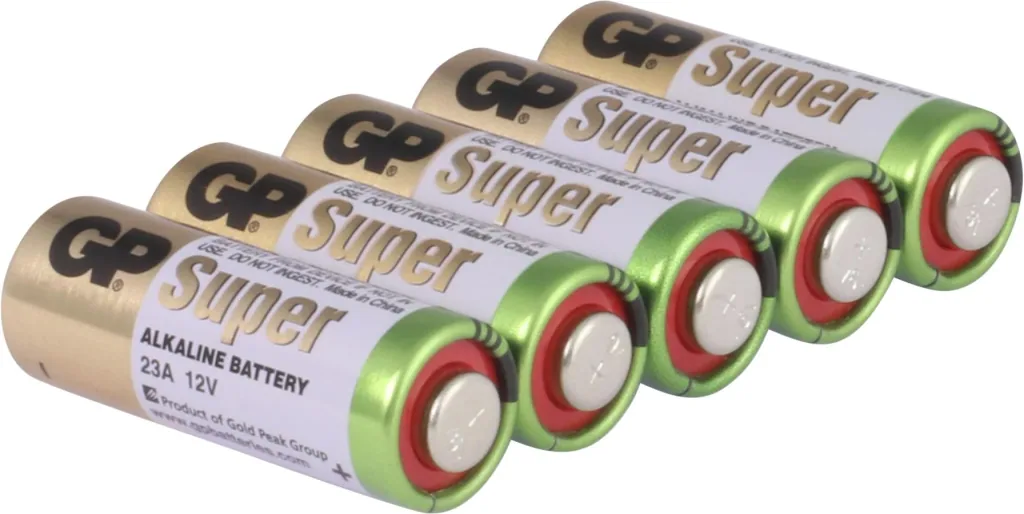 Alkaline 23A round cell battery, 12 V - 5 pieces