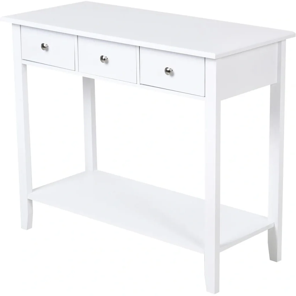 Side table with 3 drawers, solid wood
