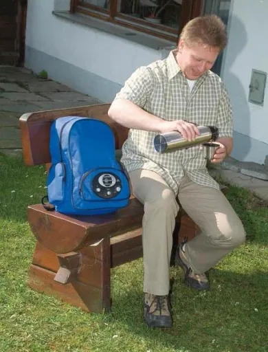 Camping backpack with FM radio