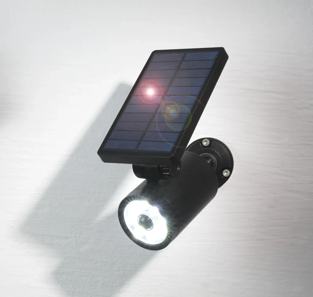 Solar security spotlight + camera dummy
