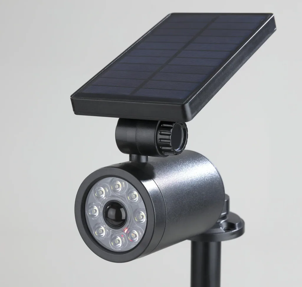 Solar security spotlight + camera dummy