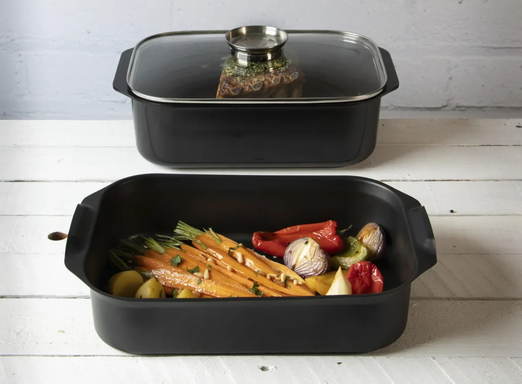 DuoVital ceramic roaster with steaming and cooking insert 7 liters - 2 in 1 with aroma lid