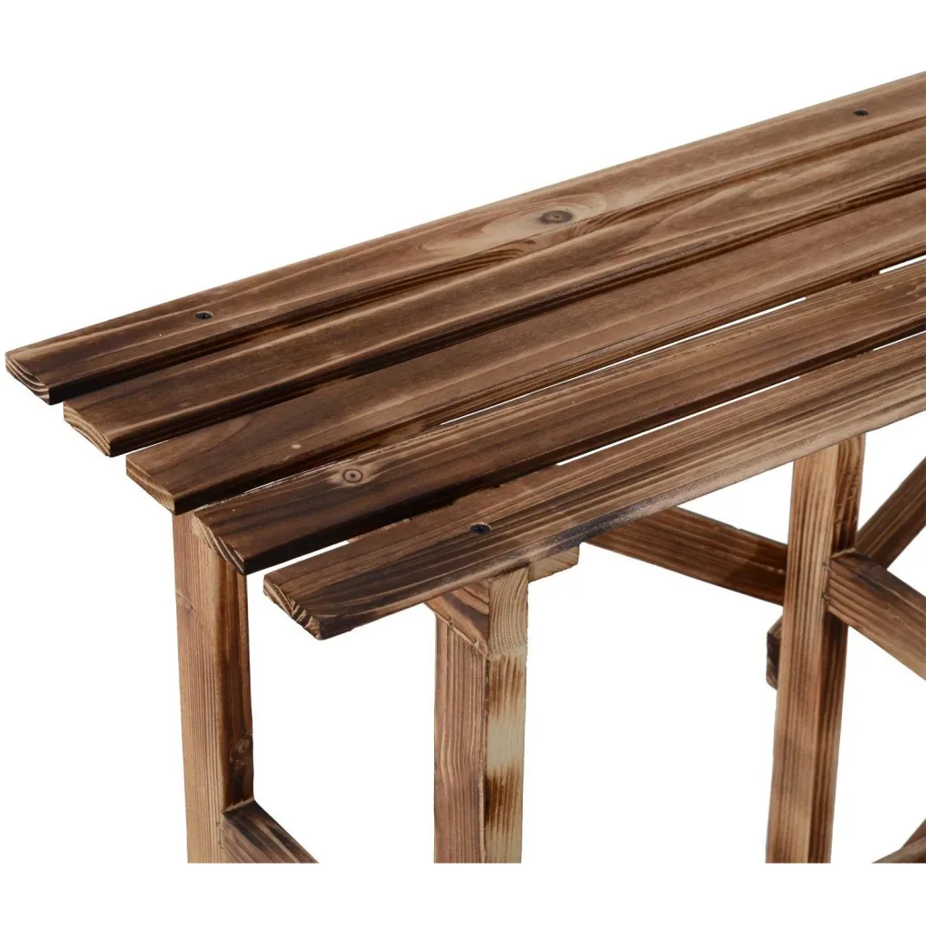 Plant staircase flower shelf fir wood 3 steps L100 x W80 x H80cm