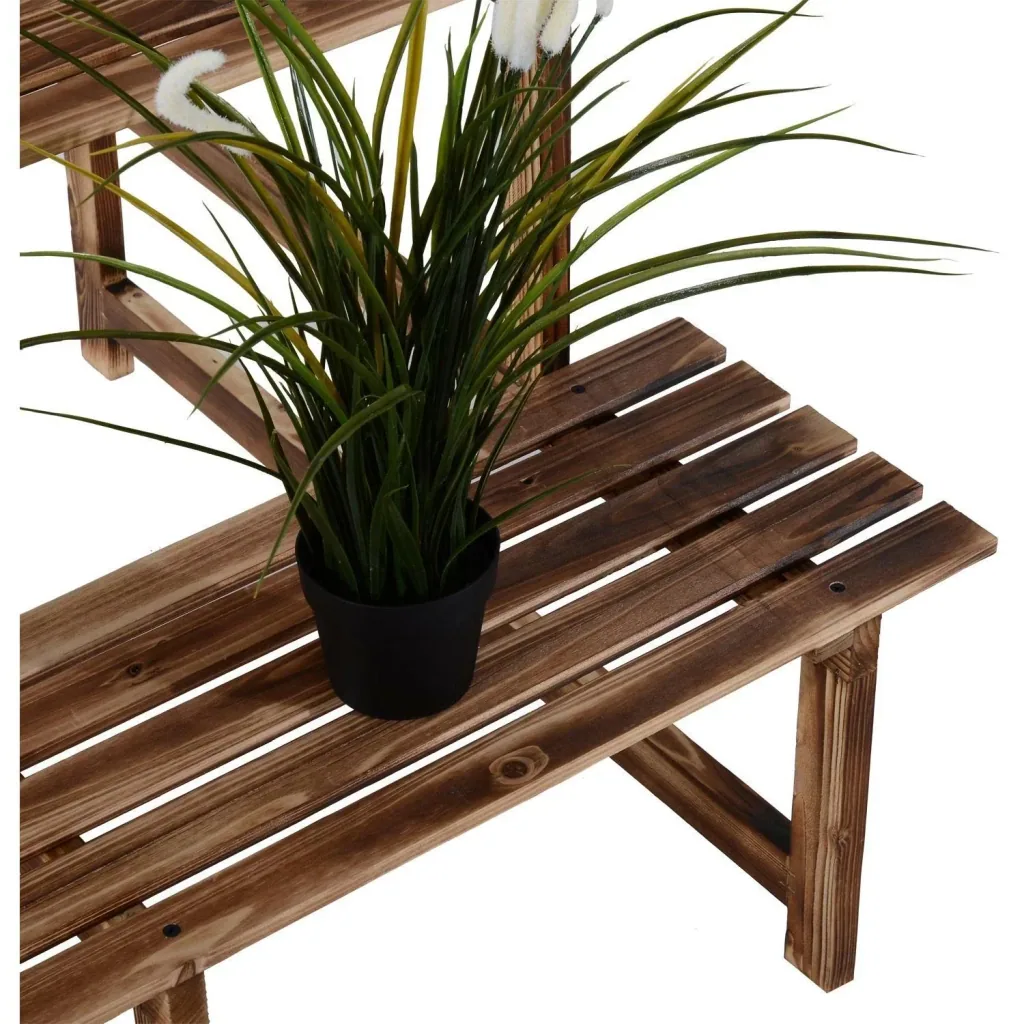 Plant staircase flower shelf fir wood 3 steps L100 x W80 x H80cm
