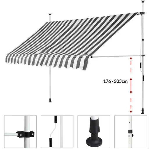 Clamp awning white/grey 350cm