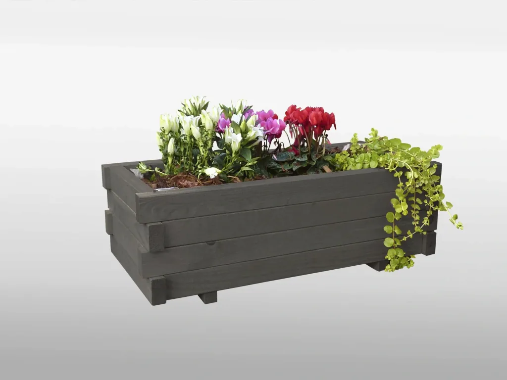 Planter "Empoli" with planting film anthracite