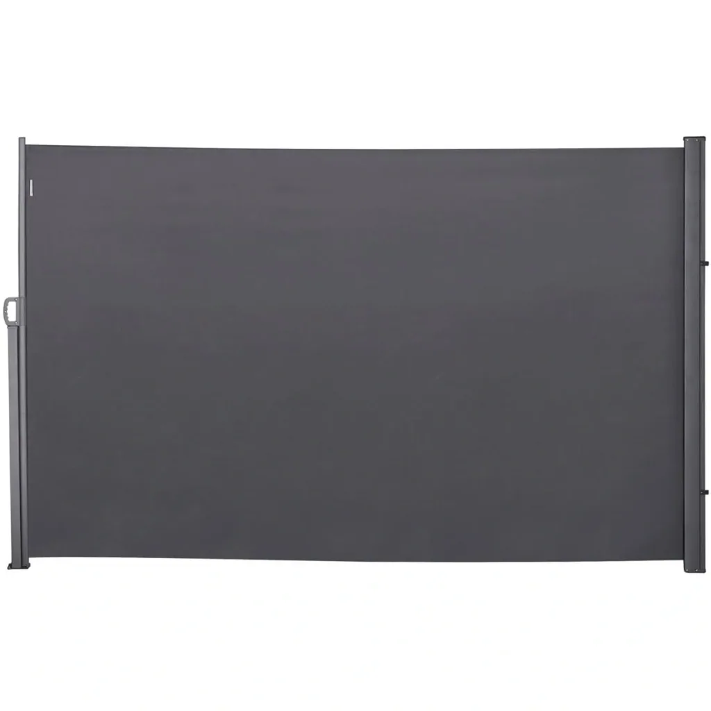 Side awning, privacy and sun protection, side roller blind, polyester, grey, 3 x 2 m
