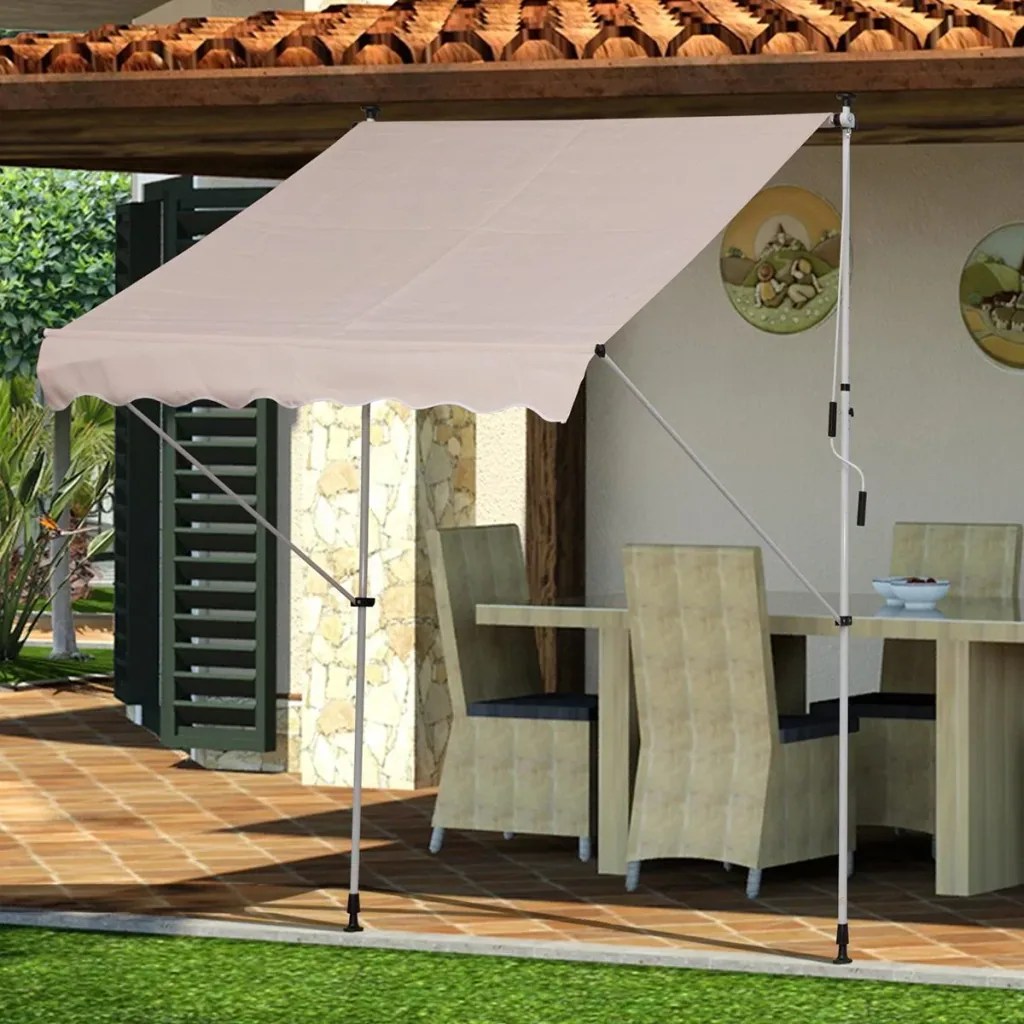 Clamp awning with hand crank