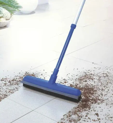 Rubber broom set, 3 pieces - color-sorted, mop broom + FREE dustpan