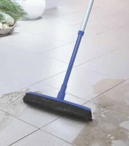 Rubber broom set, 3 pieces - color-sorted, mop broom + FREE dustpan