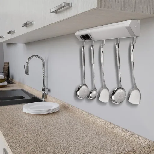 Underfloor lighting with hooks + sockets