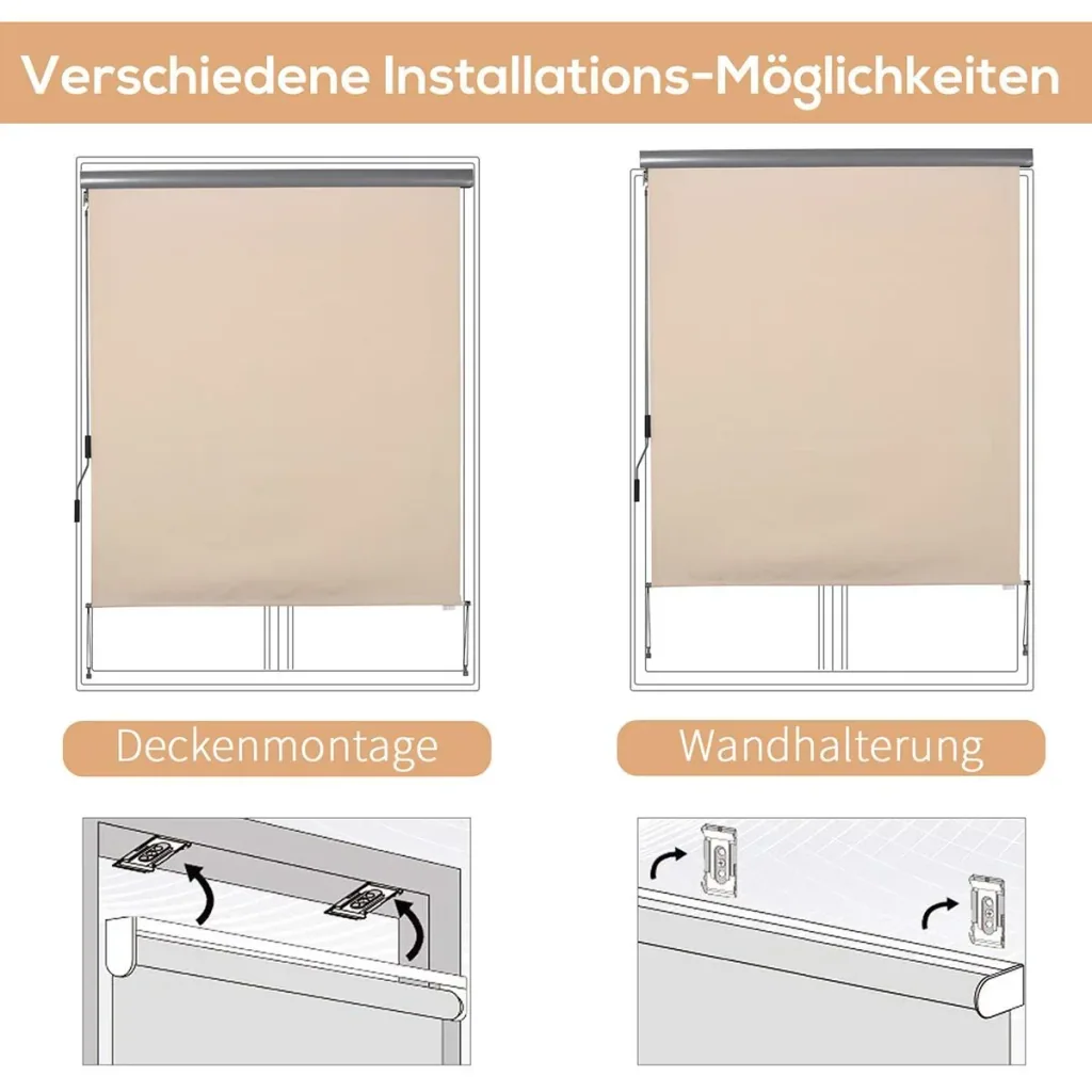 Vertical awning with hand crank grey