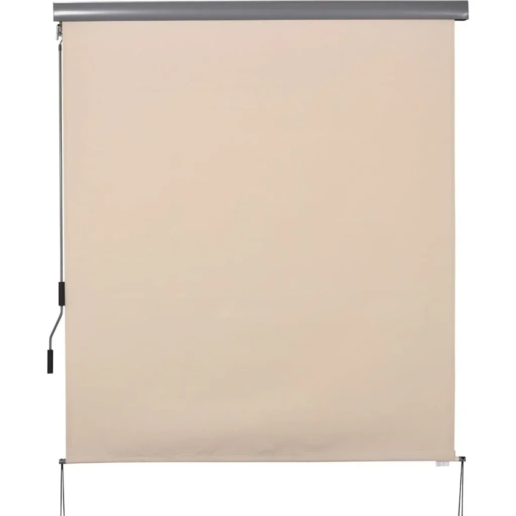 Vertical awning with hand crank grey