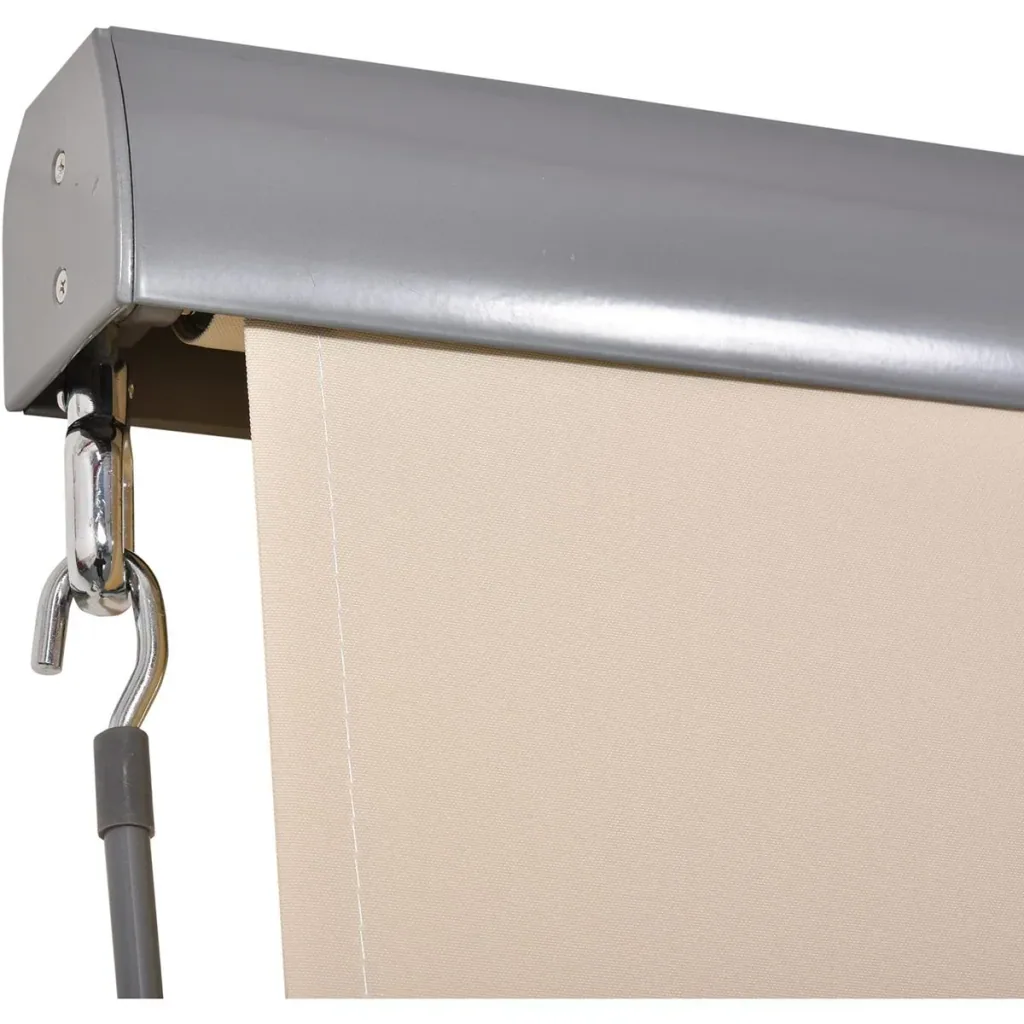 Vertical awning with hand crank grey