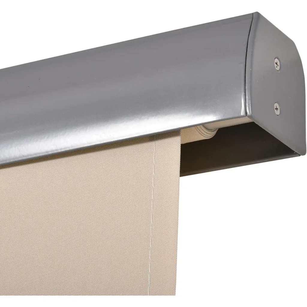 Vertical awning with hand crank grey