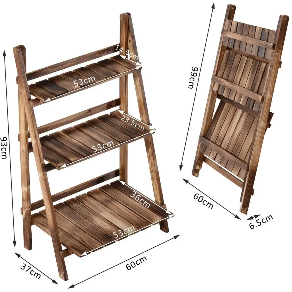Plant ladder foldable natural