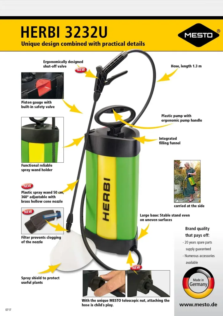 Pressure sprayer "Herbi", 5 l with spray umbrella