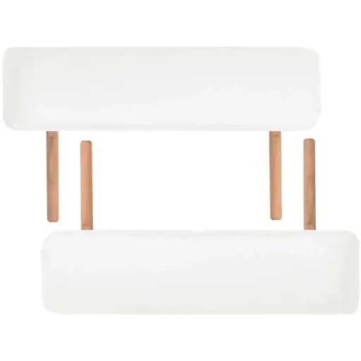 Massage table 10 cm thick 2 zones foldable white