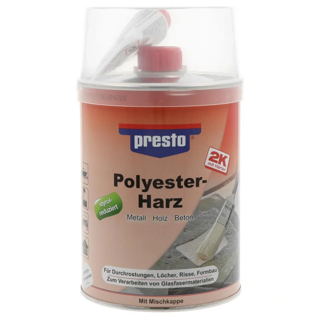 Polyester resin, including hardener, 1000 g