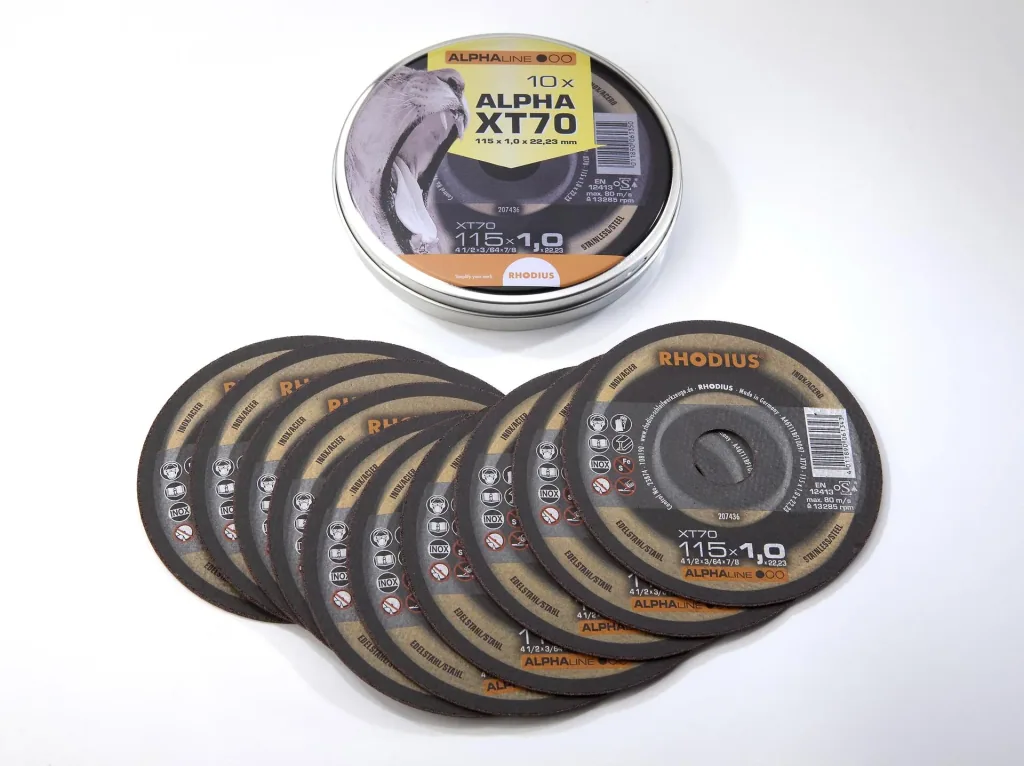 Cutting disc set Alpha Power XT 70 - 115 mm, 10 pcs.