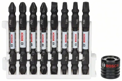 Screwdriver bit set, Impact Control, 9-piece