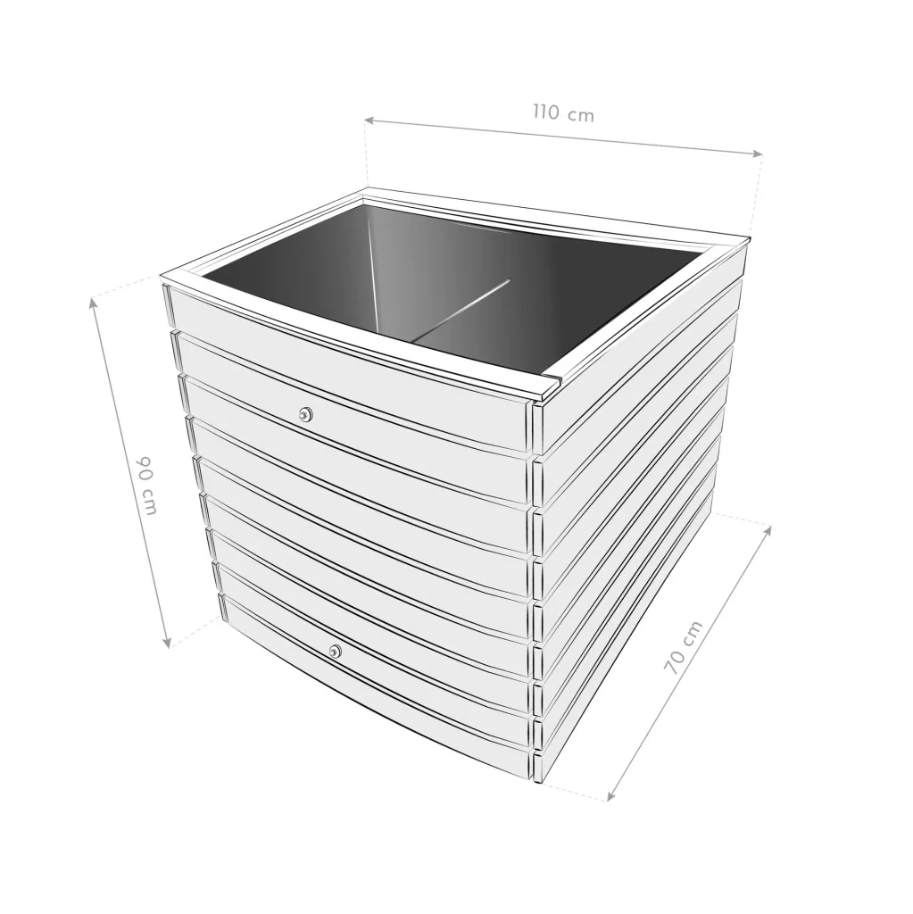 Raised Bed Asket M, 110×70×90 cm, Natural – Spruce Wood, Back-Friendly