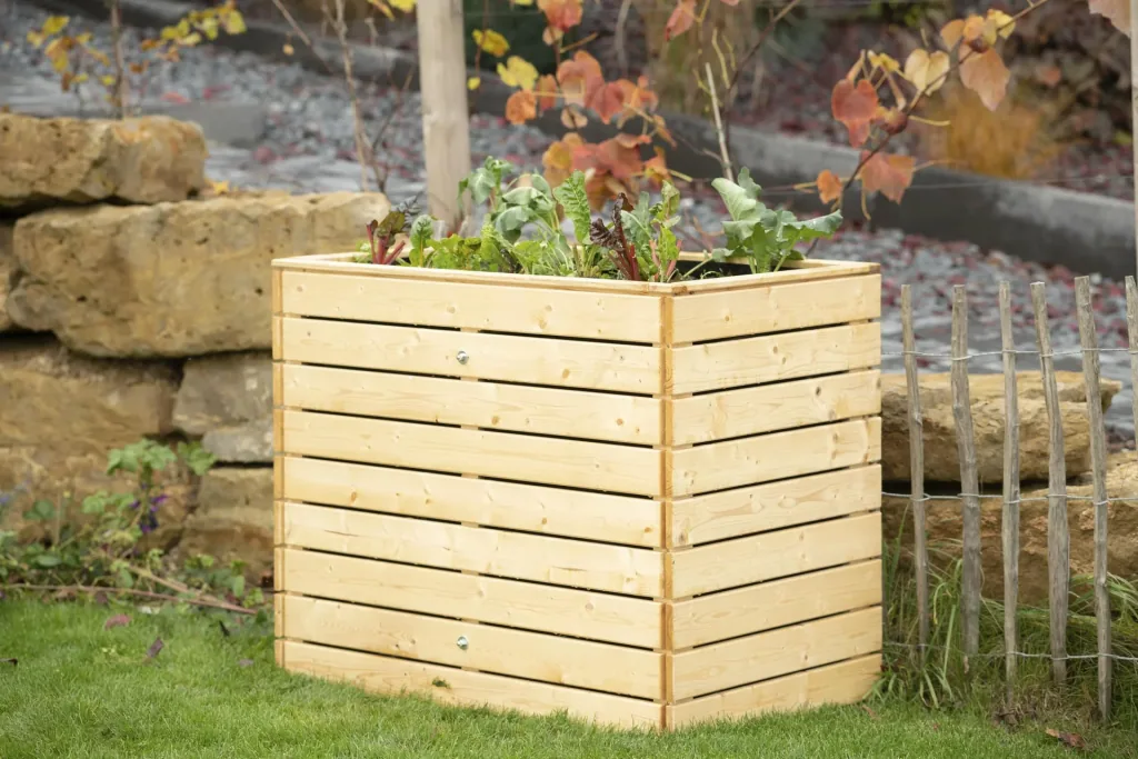 Raised Bed Asket M, 110×70×90 cm, Natural – Spruce Wood, Back-Friendly