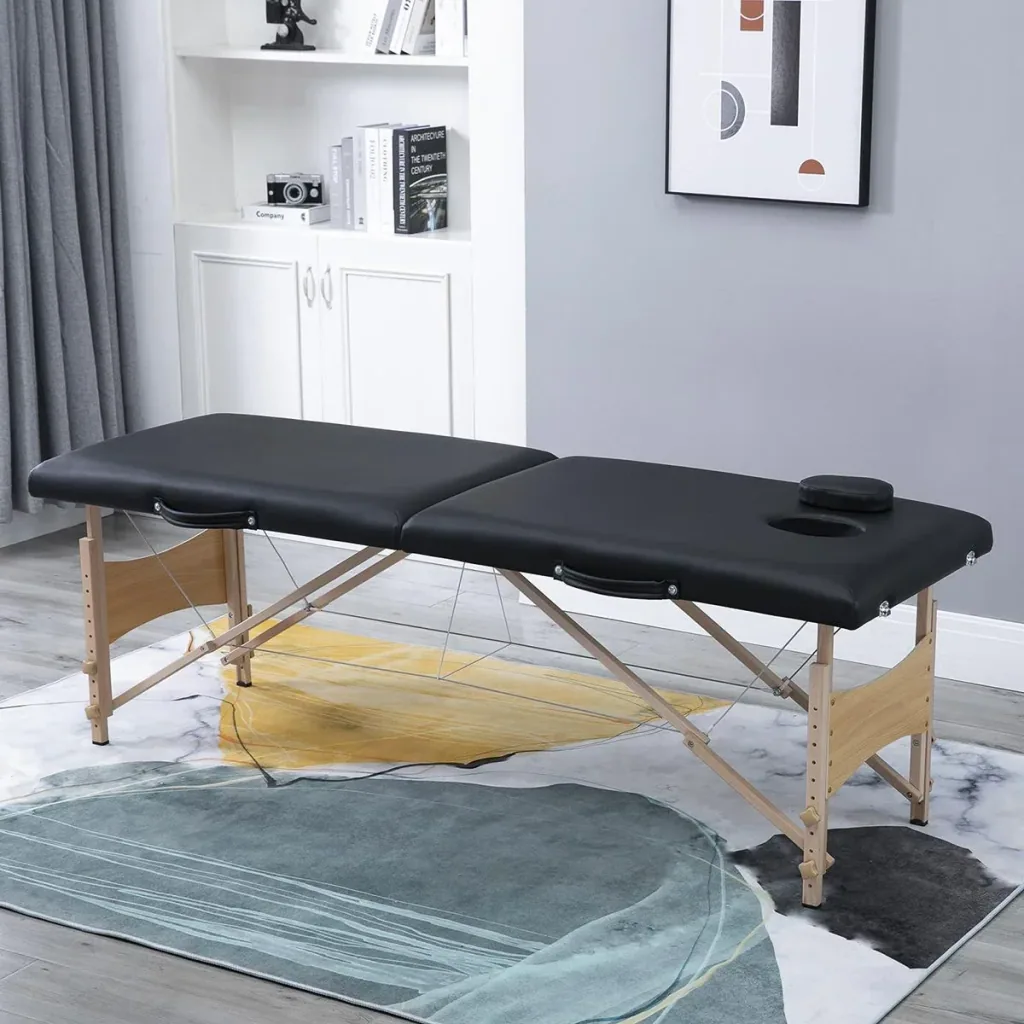 Mobile massage table black