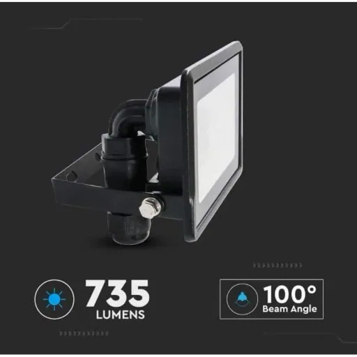 VT-118 LED Floodlight - 10 W - 735 Lm - 4000K - Black