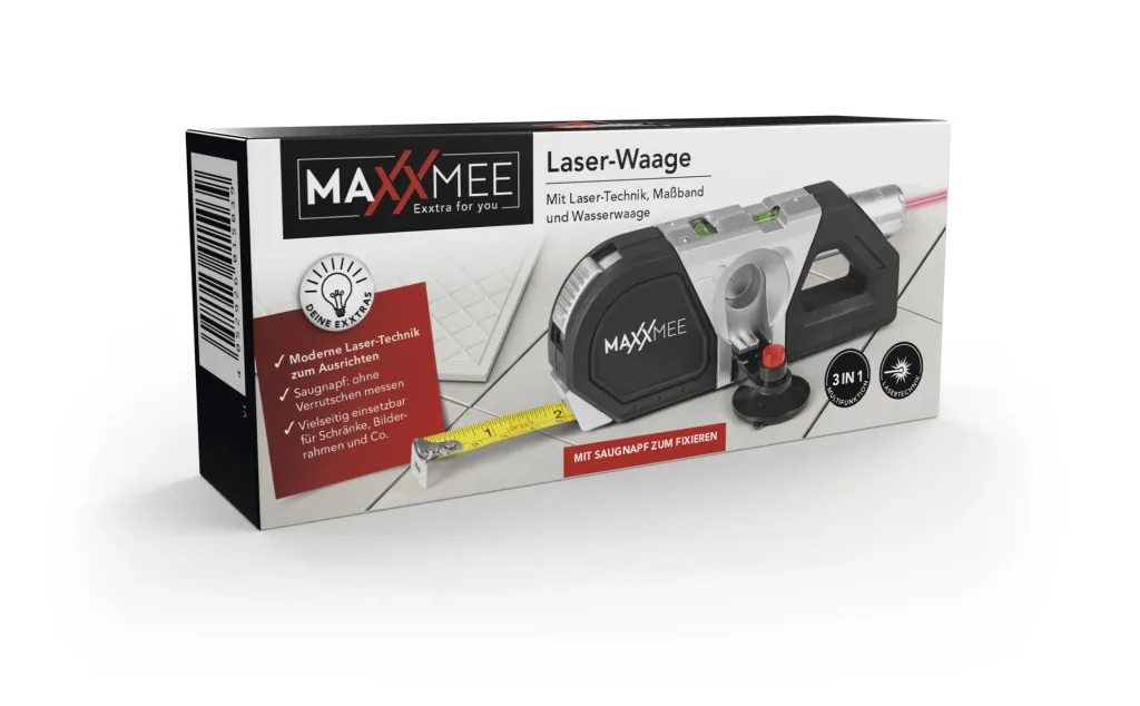 Laser scale 3 in 1, 3 Volt, black/silver