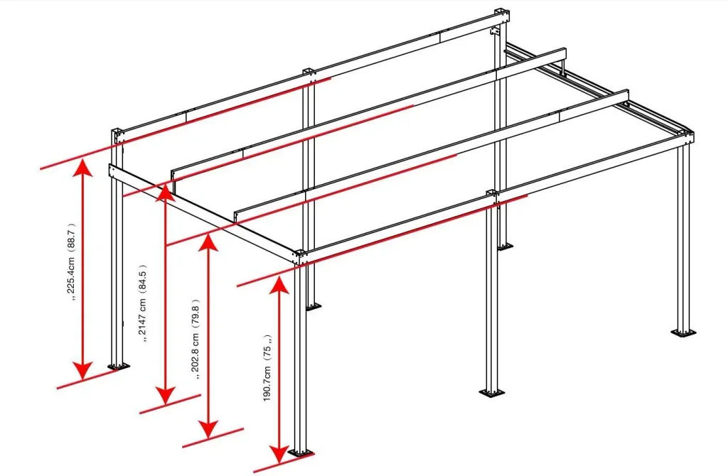Aluminium patio roof St. Barthelemy 12x16 anthracite