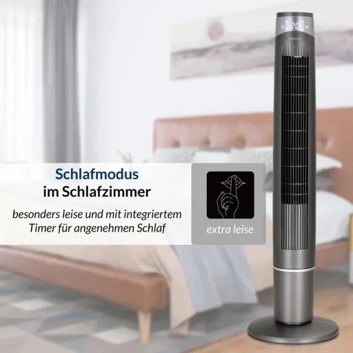 Tower fan grey 120cm including remote control