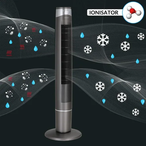 Tower fan grey 120cm including remote control