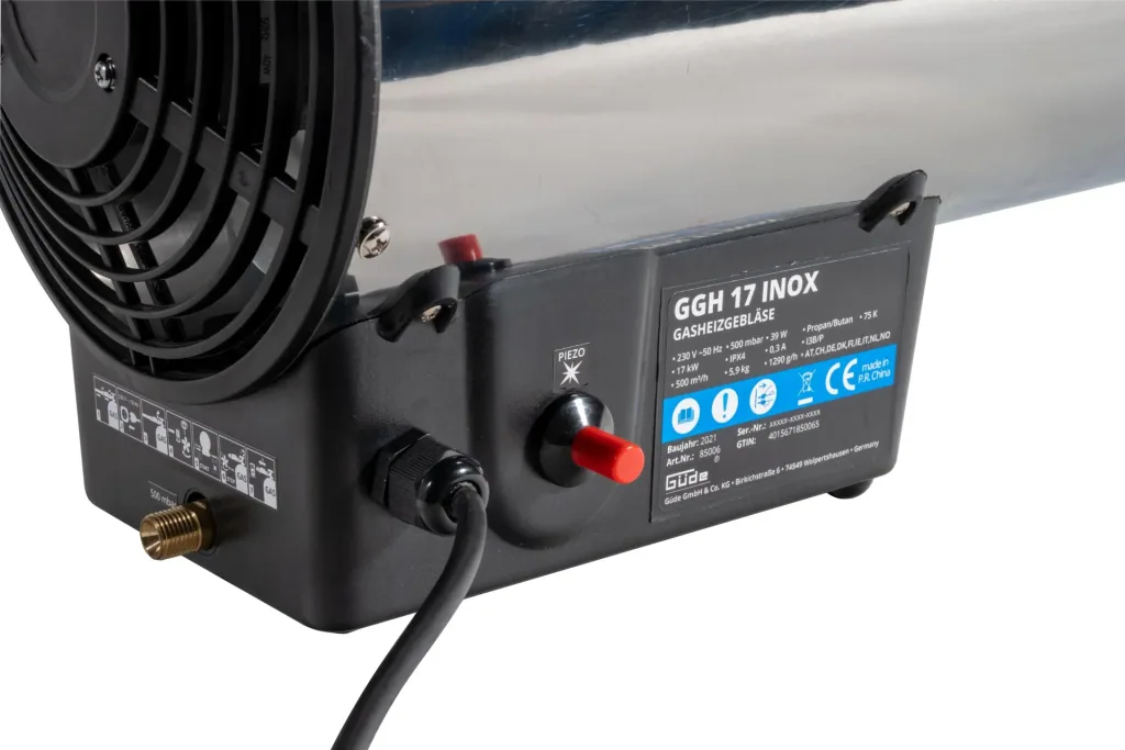Gas heater fan GGH 17 INOX