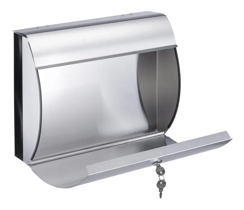 Stainless steel mailbox with newspaper compartment