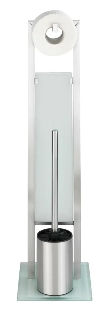 Standing WC set Rivalta 3in1, white / silver matt