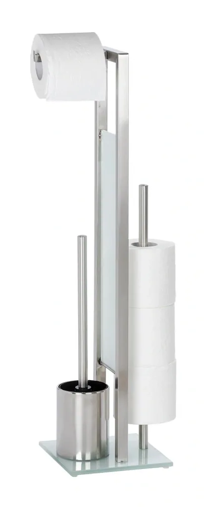 Standing WC set Rivalta 3in1, white / silver matt