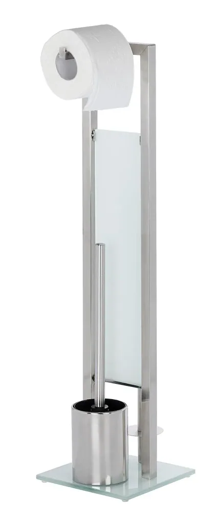 Standing WC set Rivalta 3in1, white / silver matt